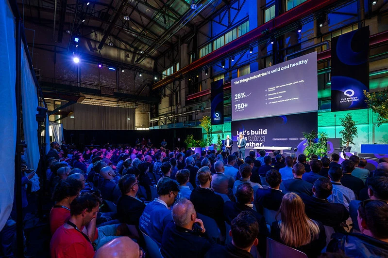 A packed hall at The Things Conference in Amsterdam, listening to a keynote